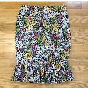 Edme & Esyllte asymmetrical abstract floral skirt